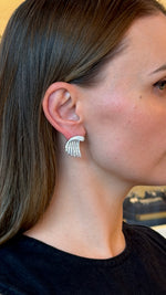 Graceful Pavé Diamond Fan Earrings - additional view