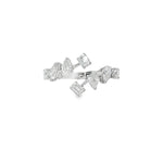 Scattered Mixed-Cut Diamond Open Ring front view