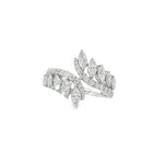 Marquise Diamond Leaf Open Ring front view