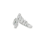 Marquise Diamond Leaf Open Ring angled view