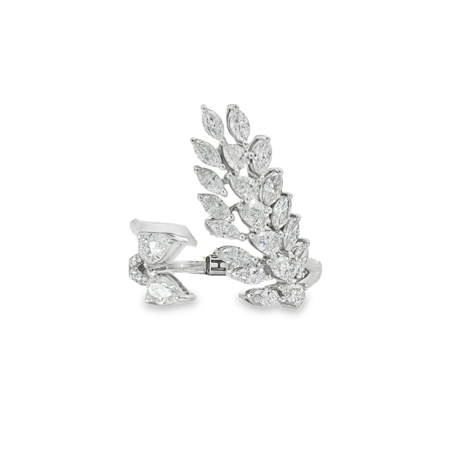 Marquise Diamond Leaf Cluster Ring front view