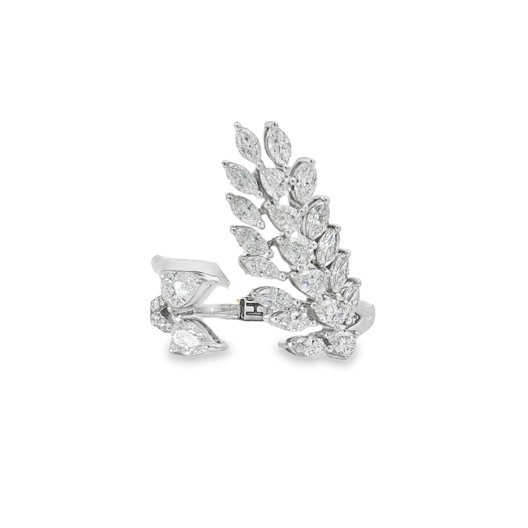 Marquise Diamond Leaf Cluster Ring front view