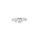 Pear Diamond Two-Stone Open Ring front view