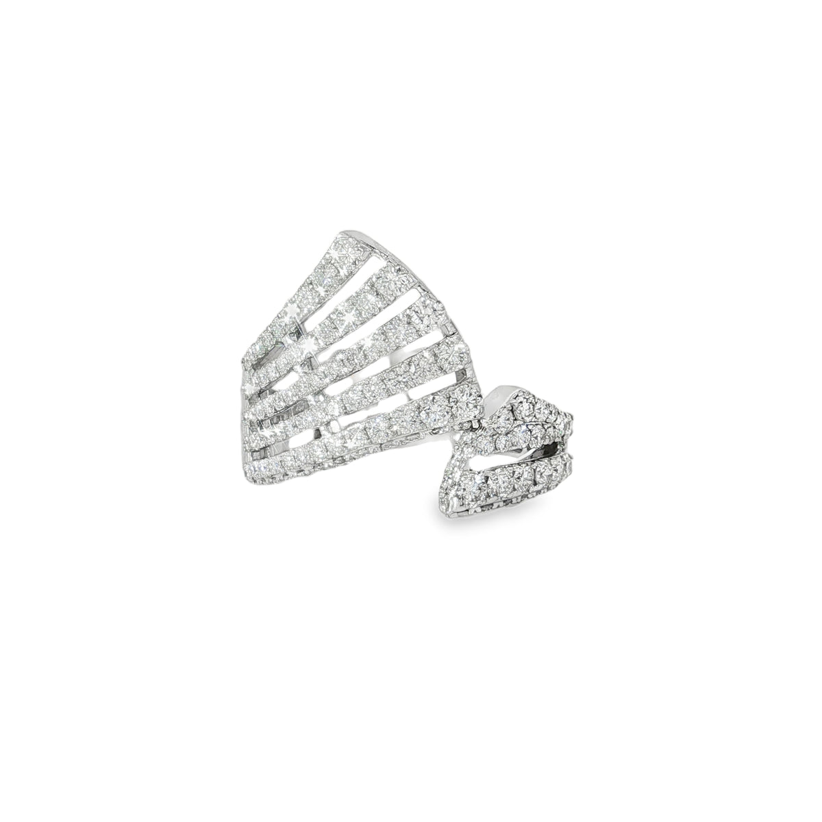 Pavé Diamond Fan Ring front view