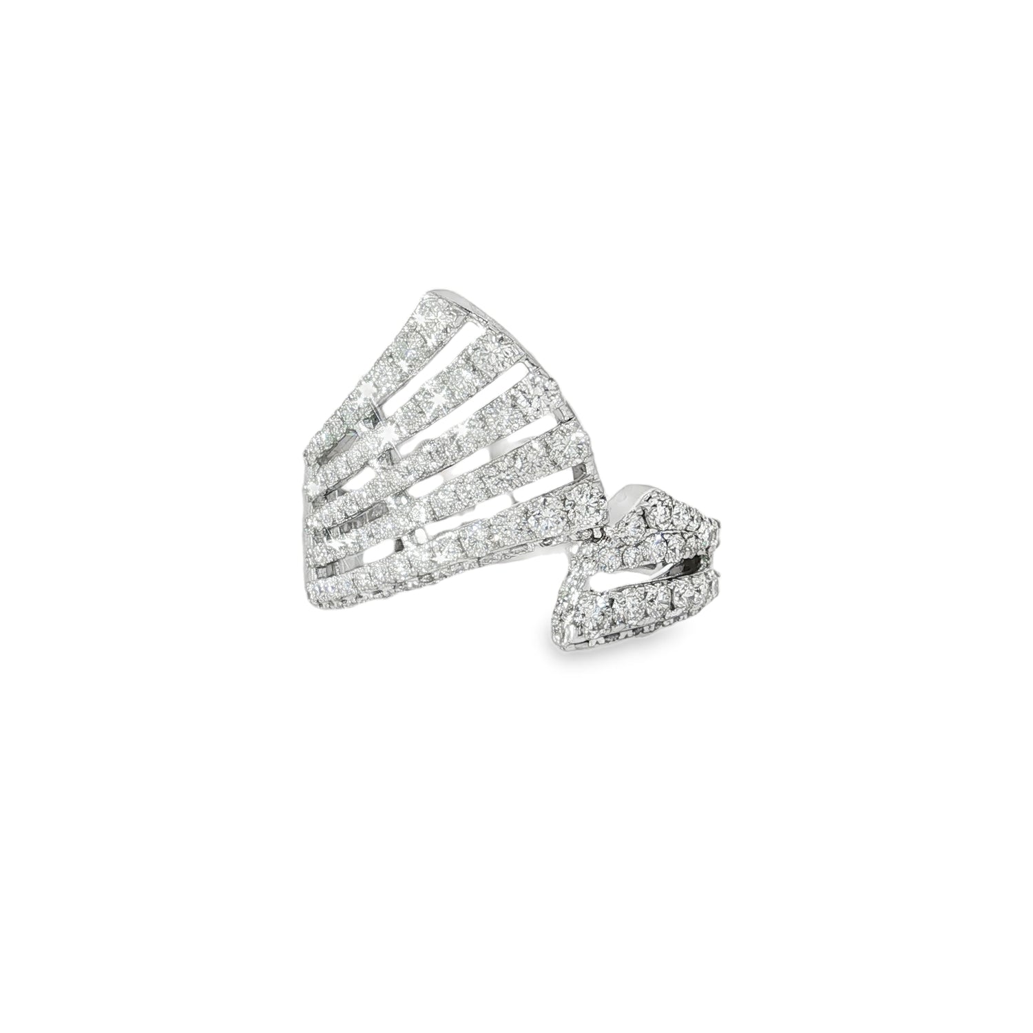 Pavé Diamond Fan Ring front view