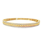 Diamond Lattice Yellow Gold Bangle front view