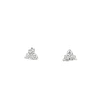 Tiny Diamond Triangle Stud Earrings front view