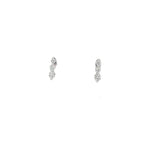 Three-Stone Diamond Bar Stud Earrings front view
