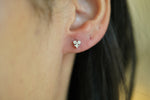 Diamond Heart Cluster Stud Earrings - additional view