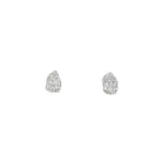 Baguette Diamond Teardrop Stud Earrings front view