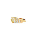 Marquise Diamond Yellow Gold Signet Ring angled view