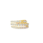 Emerald Diamond Wrap Yellow Gold Ring front view
