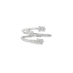 Pear and Marquise Diamond Spiral Ring front view