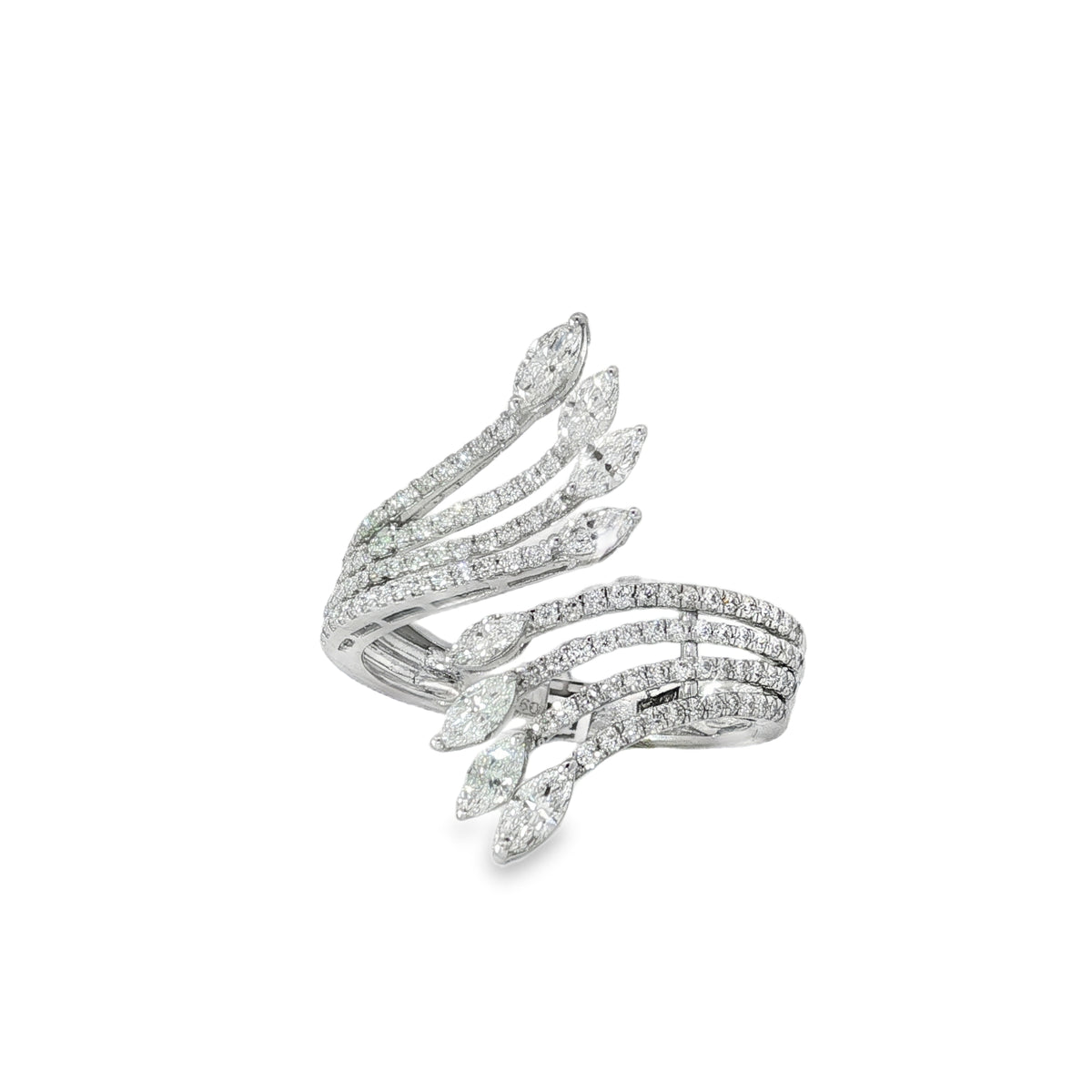 Marquise Diamond Wing Ring front view