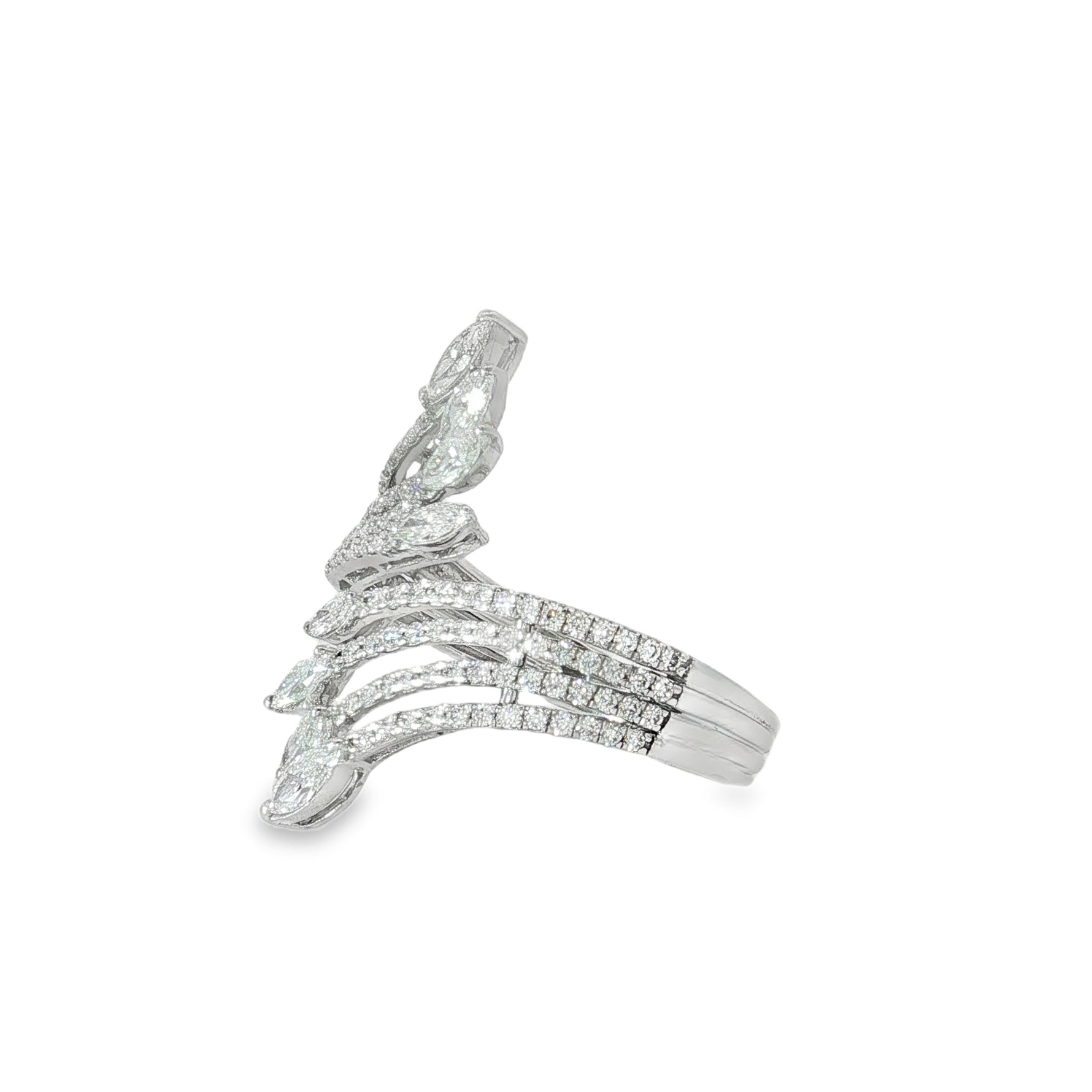 Marquise Diamond Wing Ring angled view