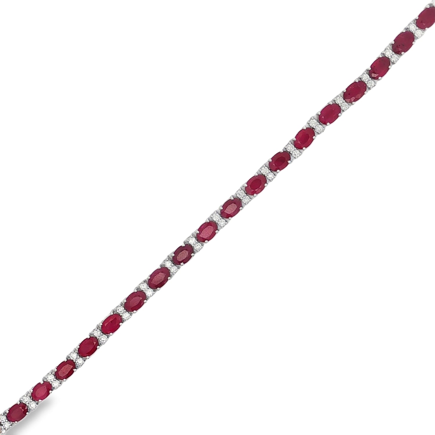 Ruby Diamond Tennis Bracelet front view