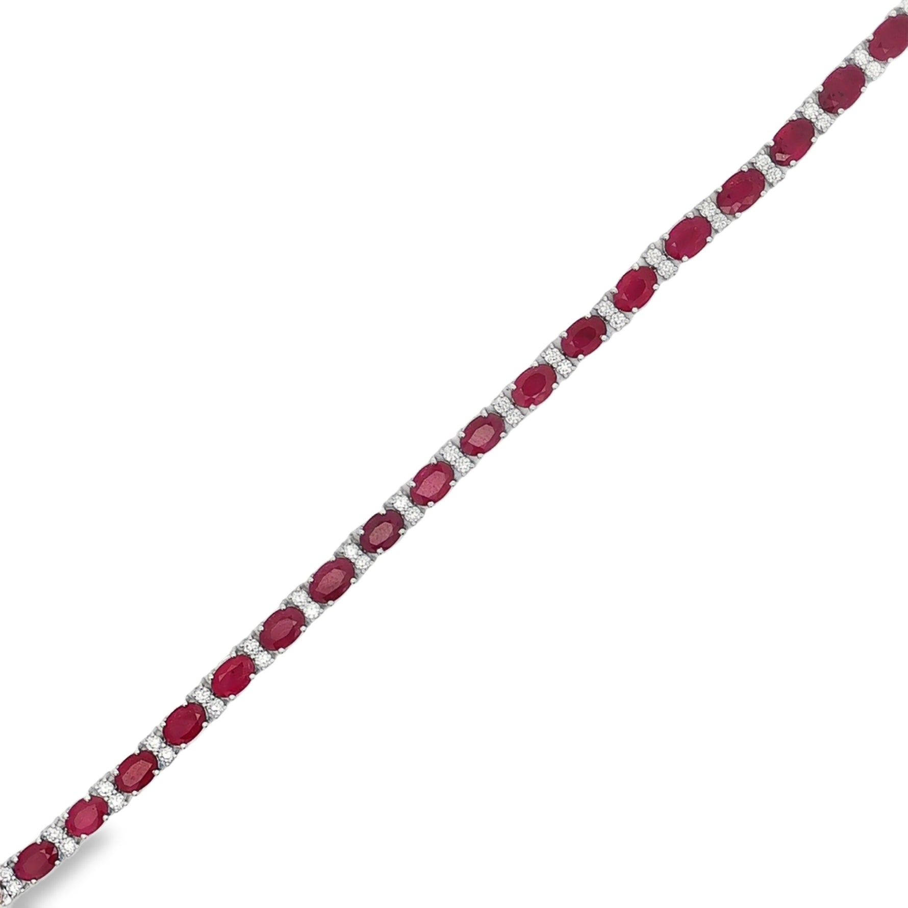 Ruby Diamond Tennis Bracelet front view