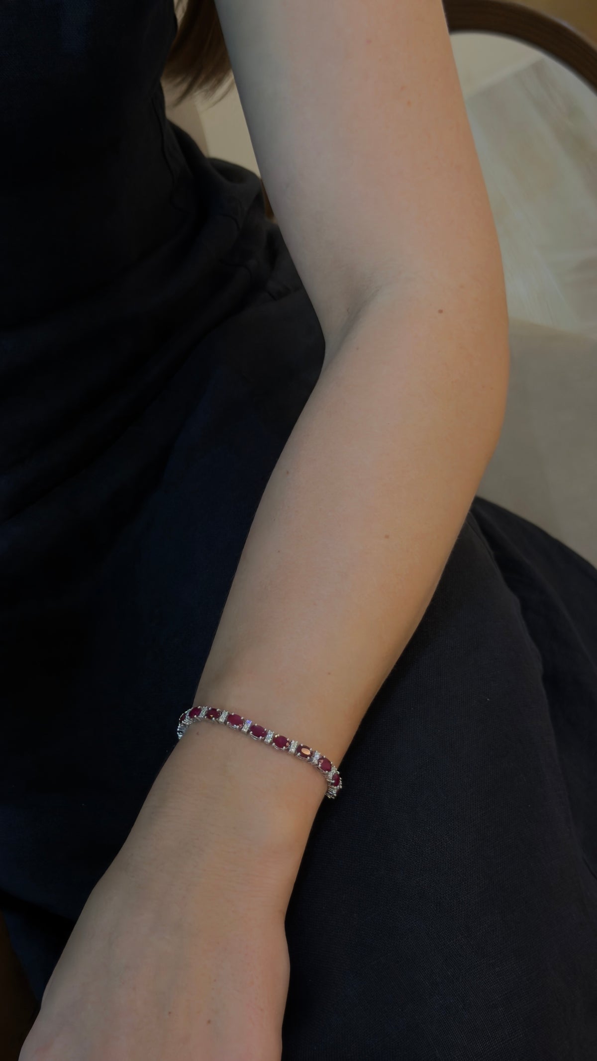 Timeless Ruby Diamond Tennis Bracelet - additional view