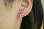 Graceful Diamond Leaf Stud Earrings - additional view