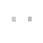 Baguette Diamond Frame Stud Earrings front view