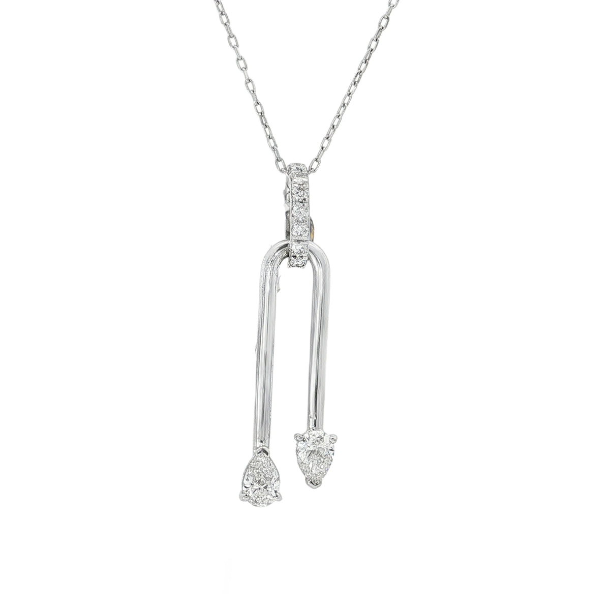 Pear Diamond Drop Pendant front view