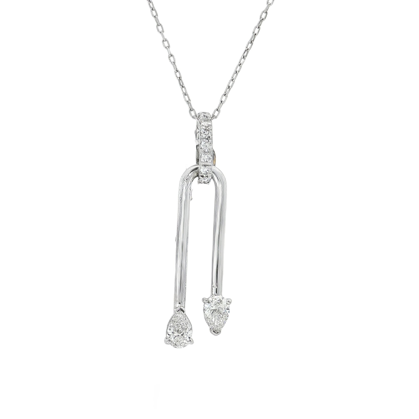 Pear Diamond Drop Pendant front view