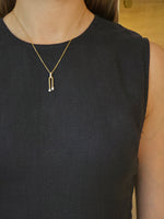 Elegant Pear Diamond Yellow Gold Drop Pendant - additional view