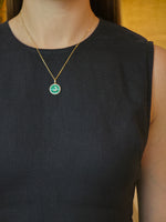 Malachite Diamond Letter د Yellow Gold Pendant - additional view