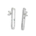 Mixed-Cut Diamond Pavé Hoop Earrings front view