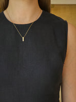 Refined Emerald-Cut Diamond Bar Yellow Gold Pendant - additional view