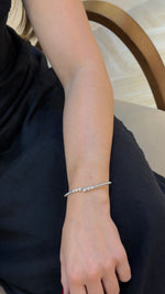 Delicate Graduated Diamond Bead Open Bangle - additional view