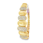 Pavé Link Yellow Gold Bangle angled view