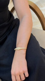 Refined Multi-Row Diamond Yellow Gold Bangle - additional view