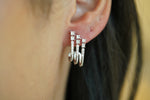Sleek Princess Diamond Geometric Dangle Earrings - additional view