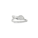 Pear Diamond Bypass Ring front view