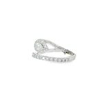 Pear Diamond Bypass Ring angled view