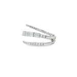Emerald-Cut Diamond Layered Bypass Ring angled view