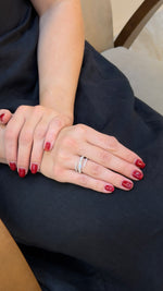 Sleek Emerald-Cut Diamond Layered Bypass Ring - additional view