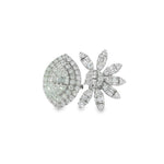 Baguette Diamond Pear Cluster Ring front view