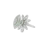 Baguette Diamond Pear Cluster Ring angled view