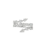 Pear Diamond Triple-Row Ring front view