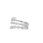 Pear Diamond Triple-Row Ring angled view