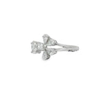 Mixed-Cut Diamond Floral Open Ring angled view