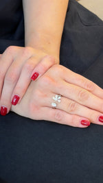 Mixed-Cut Diamond Floral Open Ring - additional view
