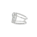 Baguette Diamond Cage Ring angled view