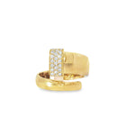 Pavé Panel Yellow Gold Open Ring front view