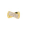 Pavé Diamond Crossover Yellow Gold Ring front view