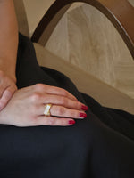 Pavé Diamond Crossover Yellow Gold Ring - additional view