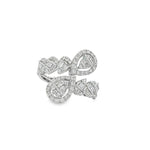 Baguette Diamond Teardrop Open Ring front view