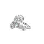 Baguette Diamond Teardrop Open Ring angled view